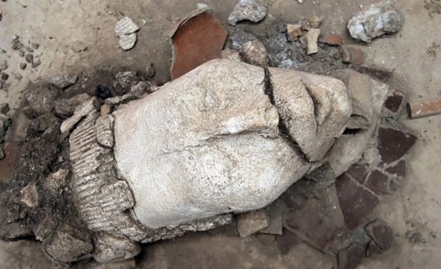 México descubre en Palenque una cabeza de estuco del dios maya de maíz