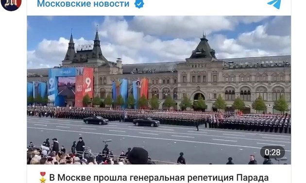 Rusia realiza ensayo general del desfile militar por el Día de la Victoria