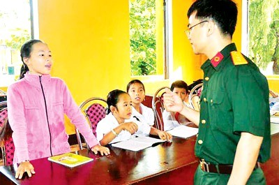 Única aula en la única escuela en isla de Song Tu Tay, en Truong Sa (Spartly)