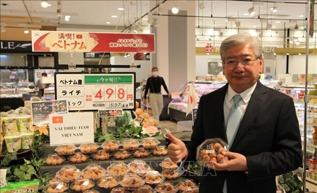 Vietnamese fresh lychee for sale for first time at Japanese supermarkets