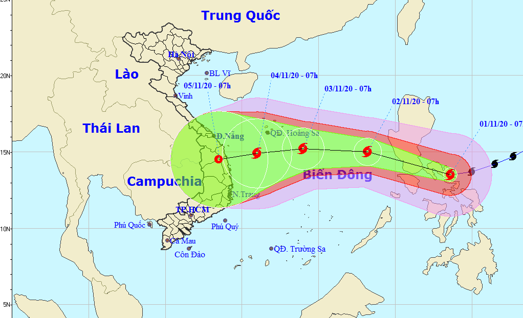 태풍 고니, 베트남 동해 상륙