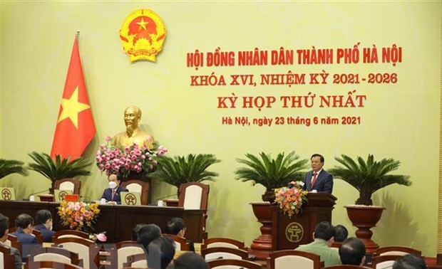 Ouverture de la première session du Conseil populaire municipal de Hanoï, mandat 2021-2026 