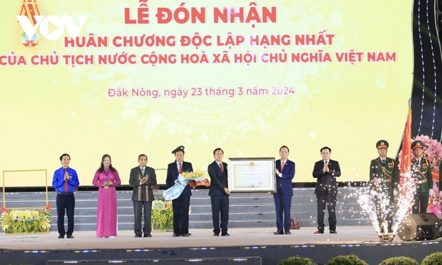 Dak Nông se voit décerner l’Ordre de l’Indépendance de première classe