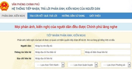Создана информационная веб-страница правительства Вьетнама