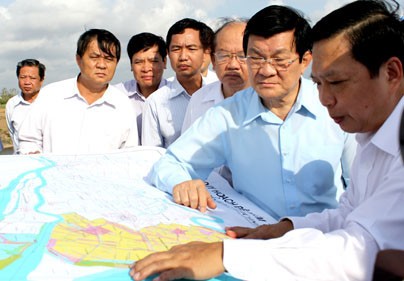 Presiden Vietnam, Truong Tan Sang melakukan kunjungan kerja di provinsi Tien Giang