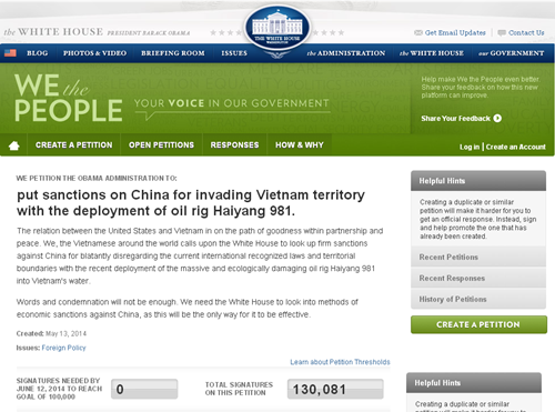 Собрано более 130 тыс подписей с просьбой, чтобы США ввели санкции против КНР