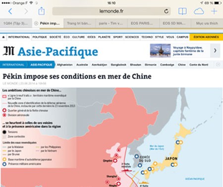 СМИ Франции критикуют действия Китая в Восточном море