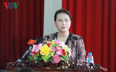 Нгуен Тхи Ким Нган встретилась с избирателями в уезде Виньтхань города Кантхо