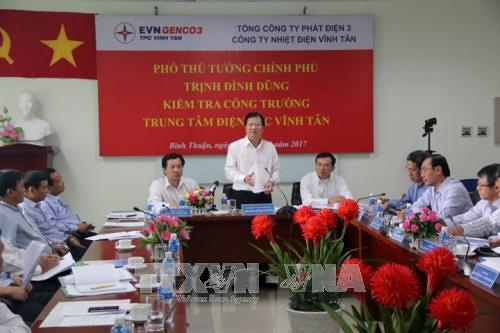 Вице-премьер Чинь Динь Зунг провёл рабочую встречу с руководством провинции Биньтхуан