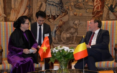 Нгуен Тхи Ким Нган встретилась с главой нижней палаты Бельгии и главой комитета ЕП по международной торговле