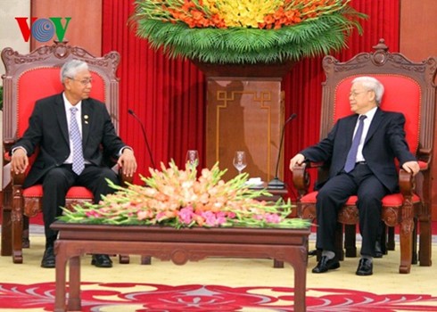 Nguyen Phu Trong reçoit le président birman