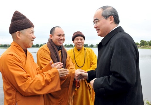 Nguyen Thien Nhan félicite l’Eglise bouddhique à l’occasion de son anniversaire