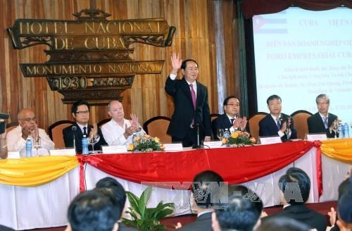 Tran Dai Quang au Forum d’entreprises Vietnam-Cuba