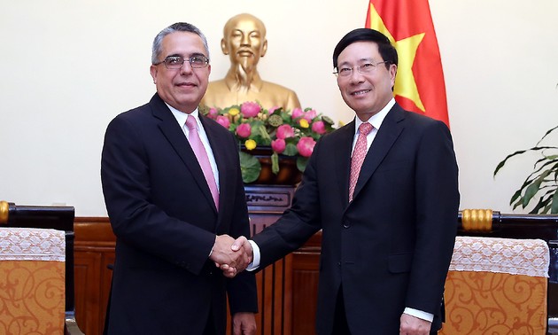 Pham Binh Minh reçoit des responsables cubain et laotien