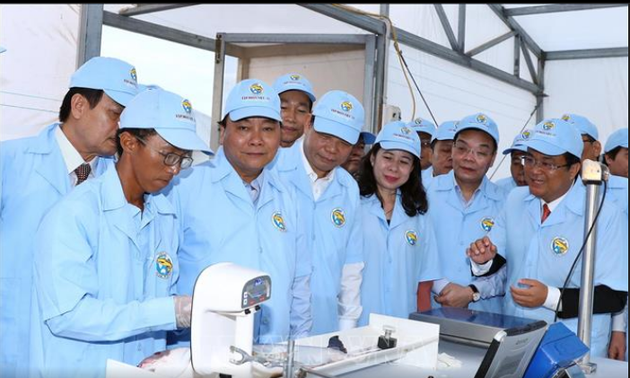 Le Premier ministre visite un élevage de pangas de haute technologie