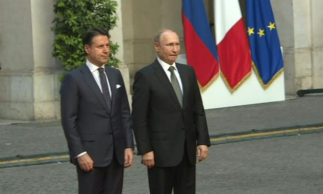Giuseppe Conte reçoit Vladimir Poutine à Rome 