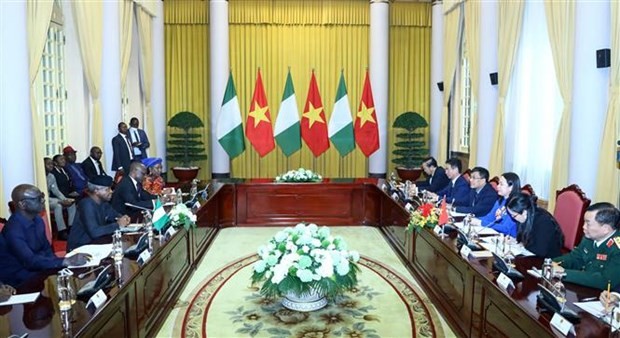 Entretien entre les vice-présidents du Vietnam et du Nigéria