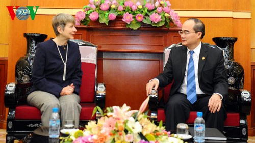 Chủ tịch Ủy ban TWMTTQ Việt Nam Nguyễn Thiện Nhân tiếp Đại sứ Cộng hòa Liên bang Đức tại Việt Nam