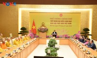Pham Minh Chinh rencontre des délégués de l’Église bouddhique du Vietnam