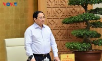 越南政府总理范明政主持与地方政府的在线会议
