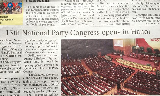 Lao media reports on Vietnam’s National Party Congress 
