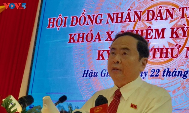 Phó Chủ tịch Thường trực Quốc hội Trần Thanh Mẫn tham dự kỳ họp HĐND tỉnh Hậu Giang