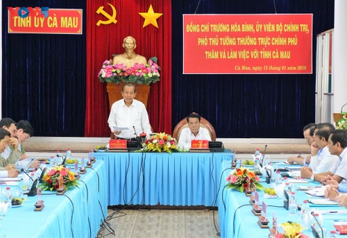 越南政府常务副总理张和平与金瓯省领导人举行工作座谈会 - ảnh 1