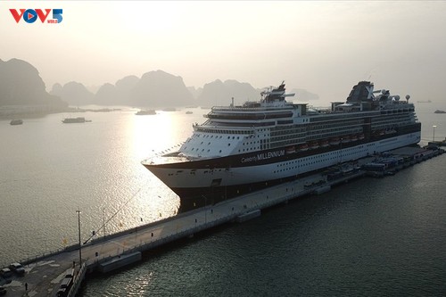 Tàu biển siêu sang Celebrity Millenium đem theo hơn 2.000 du khách đến Quảng Ninh - ảnh 1