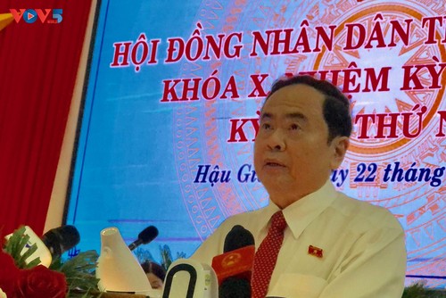 Phó Chủ tịch Thường trực Quốc hội Trần Thanh Mẫn tham dự kỳ họp HĐND tỉnh Hậu Giang - ảnh 1