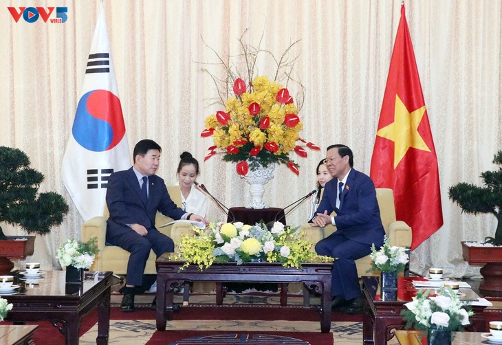 Pemimpin Kota Ho Chi Minh Terima Ketua Parlemen Republik Korea - ảnh 1