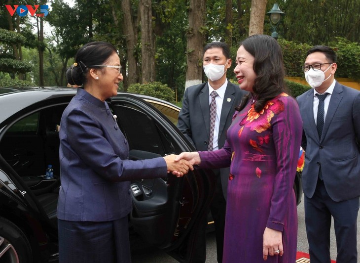 Vicepresidenta vietnamita da la bienvenida a su homóloga laosiana - ảnh 1