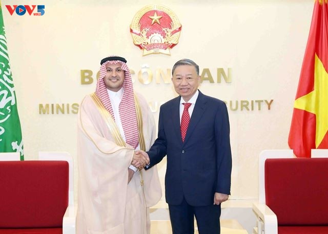 Bộ trưởng Bộ Công an Tô Lâm tiếp Đại sứ Vương quốc Saudi Arabia tại Việt Nam - ảnh 1
