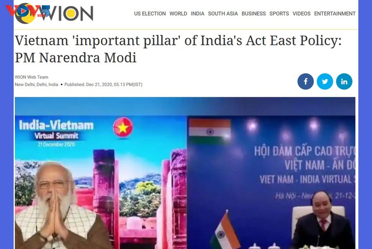 Indische Zeitung: Gemeinsame Vision 2021-2023 ist eine Botschaft über die Beziehungen zwischen Indien und Vietnam - ảnh 1