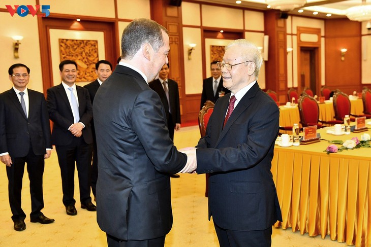 Vietnamese leaders meet United Russia party Chairman Medvedev - ảnh 1
