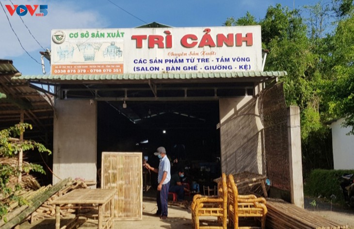 Tri Canh, una sobresaliente instalación de producción de artesanías de bambú en Tra Vinh - ảnh 1