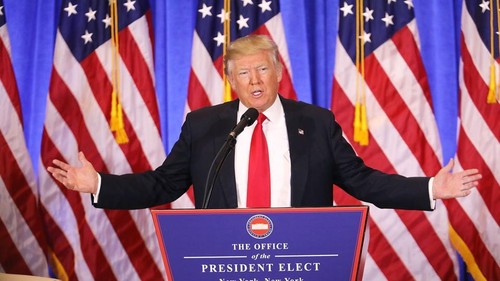 Economic topic at US President-elect Donald Trump press conference