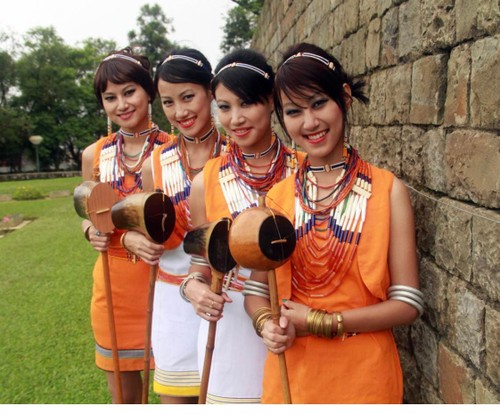 December 3, 2012: Chakhesang tribe dancing, Nagaland, NE India stock photo  - OFFSET