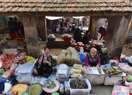 Hình ảnh chợ xuân quê hương ngày Tết