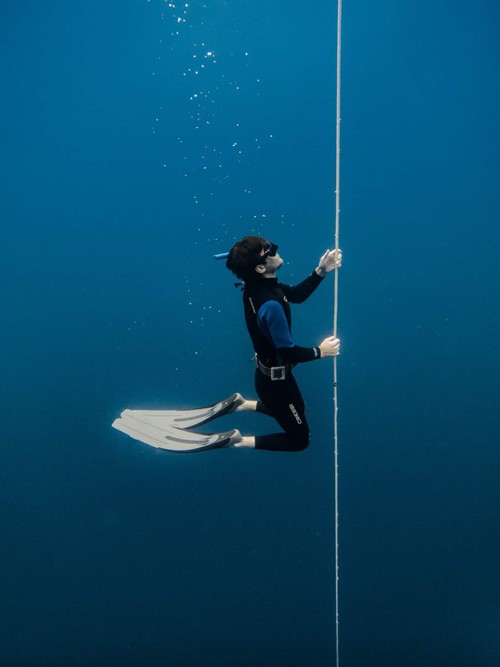 Free diving in Amed, Bali