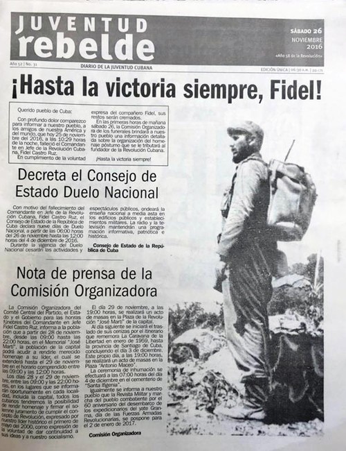Cuba prepara sepelio de su Comandante Fidel Castro - ảnh 1