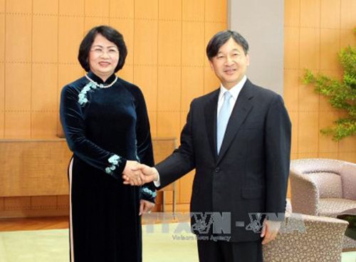 Vicepresidenta de Vietnam se entrevista con emperador y príncipe heredero de Japón - ảnh 1