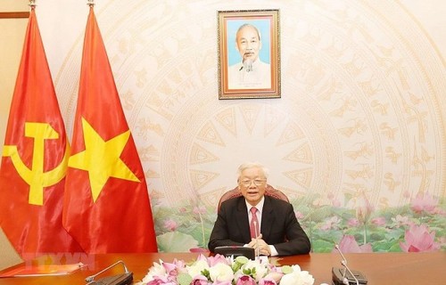 Máximo líder político de Vietnam conversa con su homólogo laosiano  - ảnh 1
