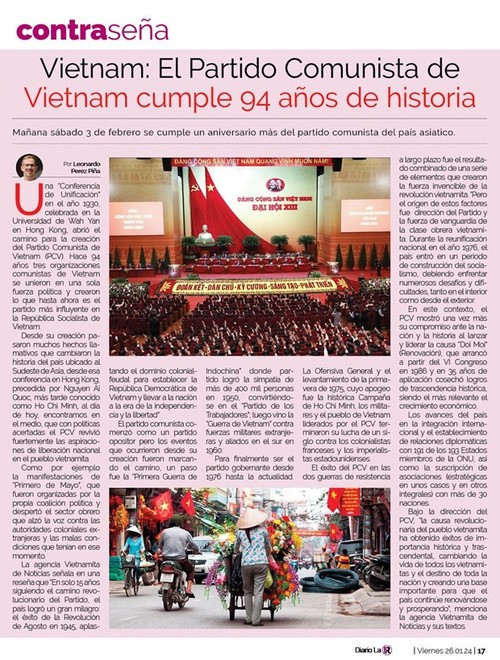 Medios de comunicación de Uruguay destacan 94.° aniversario del Partido Comunista de Vietnam - ảnh 2