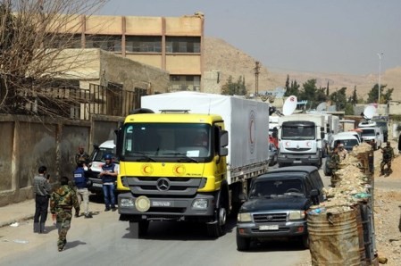Nuevo convoy de ayuda alimentaria entra en Ghouta Occidental en Siria - ảnh 1
