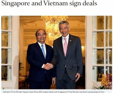 Prensa singapurense enfoca su atención a la visita del premier vietnamita  - ảnh 1