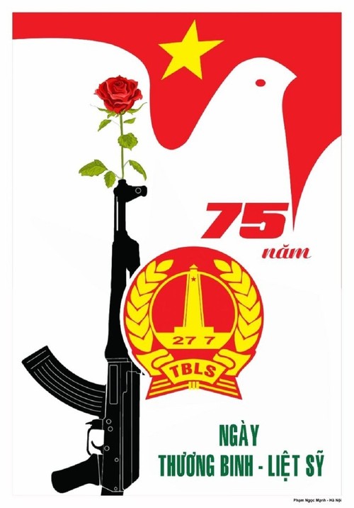 Carteles para celebrar el 75 aniversario del Día de los Inválidos y Mártires de Guerra - ảnh 11