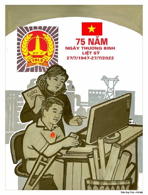 Carteles para celebrar el 75 aniversario del Día de los Inválidos y Mártires de Guerra - ảnh 12