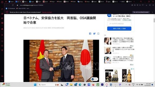 Prensa japonesa: La estrecha cooperación entre Hanói y Tokio contribuye a la paz y la prosperidad de la región - ảnh 1