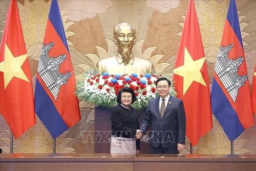 Presidenta de la Asamblea Nacional de Camboya concluye su visita oficial a Vietnam - ảnh 1