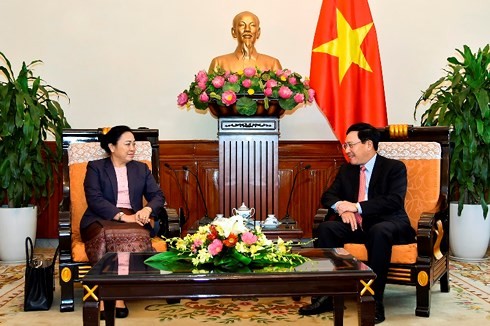 La vice-ministre laotienne des Affaires étrangères reçue par Pham Binh Minh - ảnh 1
